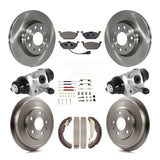 Front Rear Disc Brake Rotors Ceramic Pad And Drum Kit (9Pc) For Volkswagen Jetta
