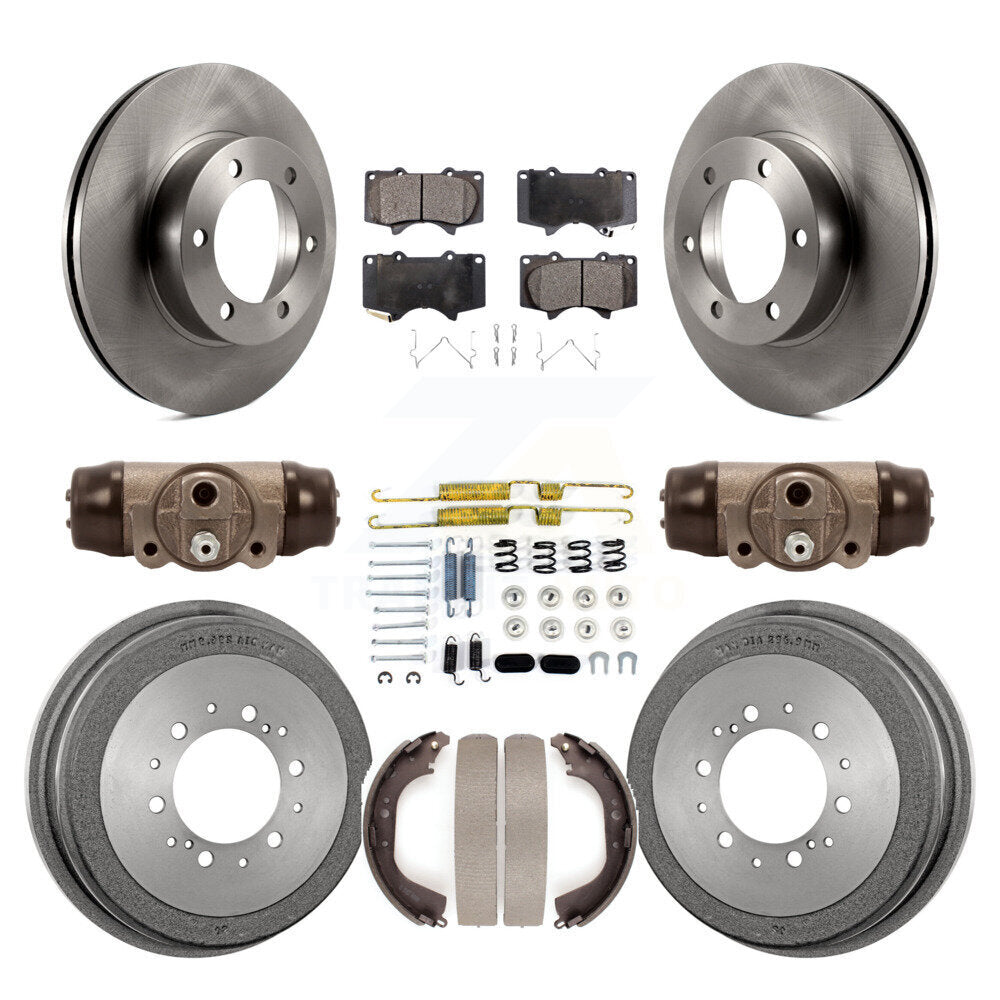 Front Rear Disc Brake Rotors Ceramic Pads And Drum Kit (9Pc) For Toyota Tundra
