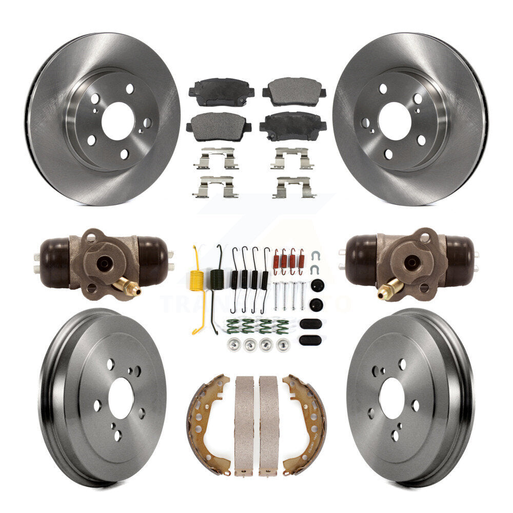 [Front+Rear] 2004-2007 Toyota Prius Premium OE Brake Rotor Drum Kit & Ceramic Pads For Max Braking