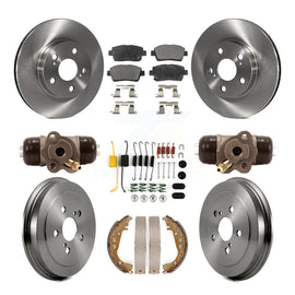 [Front+Rear] 2004-2007 Toyota Prius Premium OE Brake Rotor Drum Kit & Ceramic Pads For Max Braking