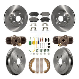 [Front+Rear] 2008 Toyota Prius Premium OE Brake Rotor Drum Kit & Ceramic Pads For Max Braking