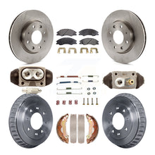 Charger l'image dans la galerie, Front Rear Disc Brake Rotors Ceramic Pads And Drum Kit (9Pc) For Kia Spectra
