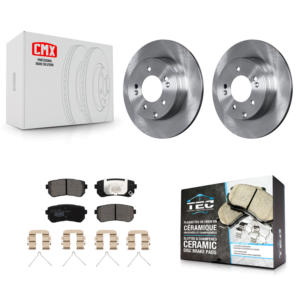 Rear Disc Brake Rotors And Ceramic Pads Kit For Hyundai Sonata Kia Optima