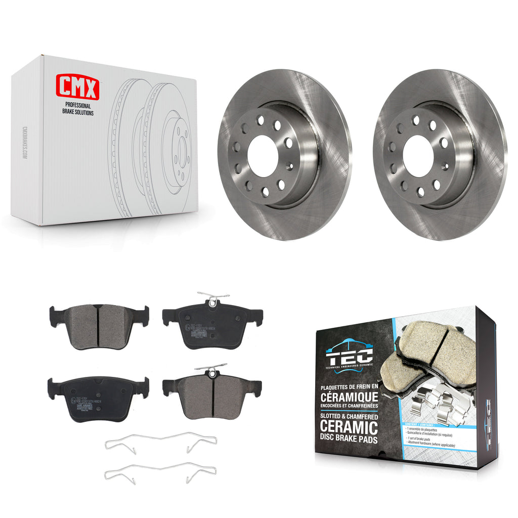 Rear Brake Rotor Ceramic Pad Kit For Audi A3 Quattro Volkswagen e-Golf Sportback
