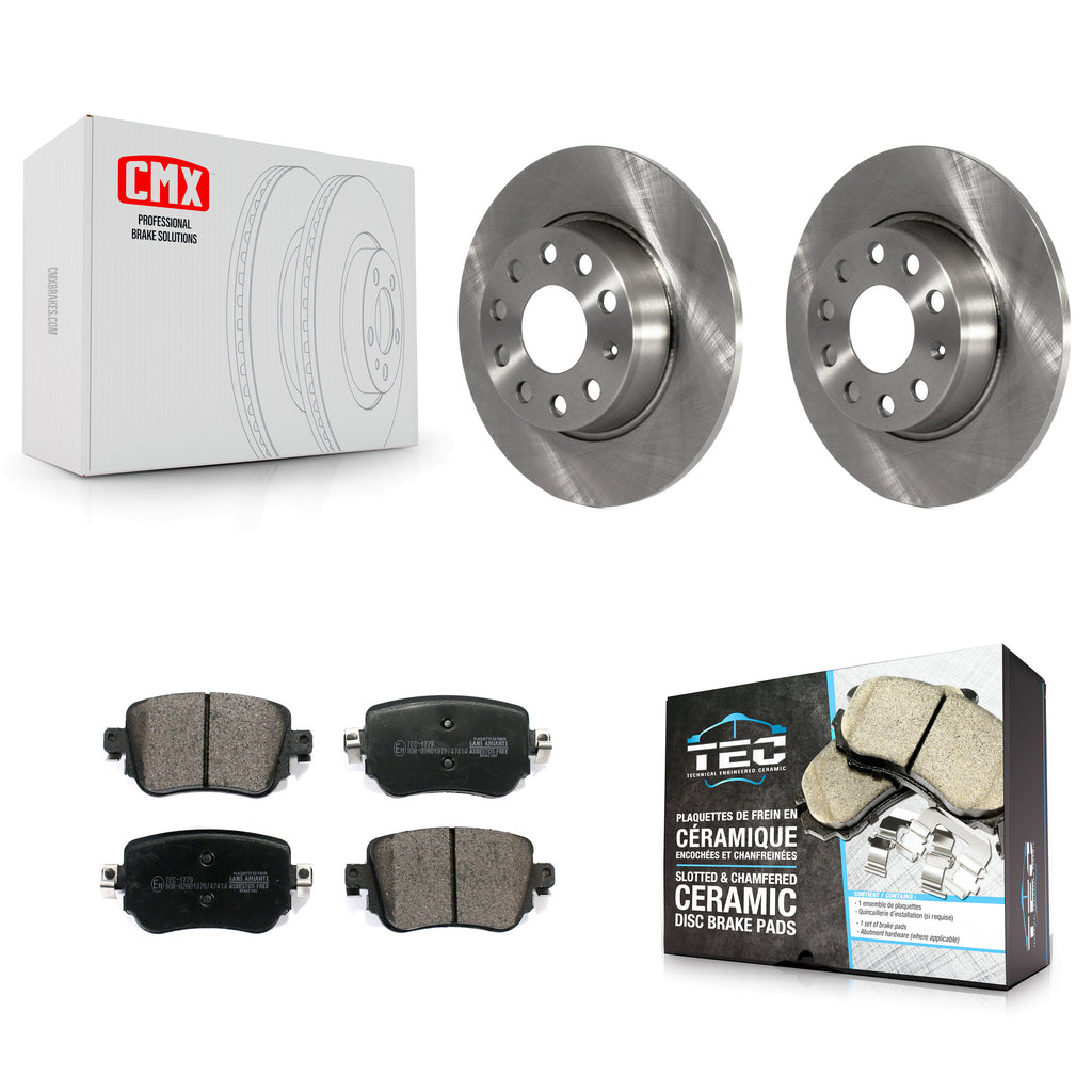 Rear Disc Brake Rotors Ceramic Pad Kit For Volkswagen Passat GTI Golf SportWagen