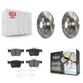Rear Brake Rotor And Ceramic Pad Kit For Volkswagen Tiguan Jetta Audi TT Quattro