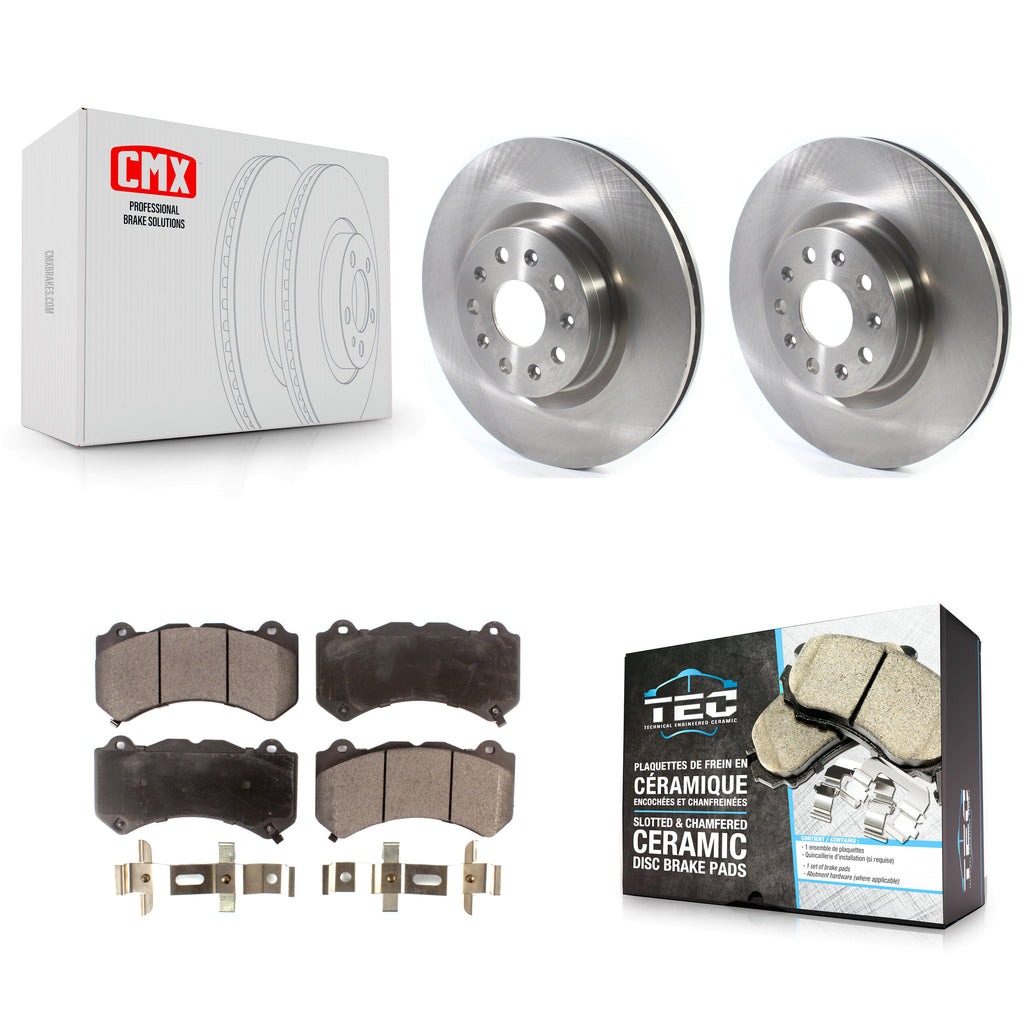 Front Disc Brake Rotors And Ceramic Pads Kit For Cadillac CTS