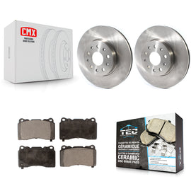 Front Disc Brake Rotor And Ceramic Pad Kit For Chevrolet Camaro Cadillac CTS CT6