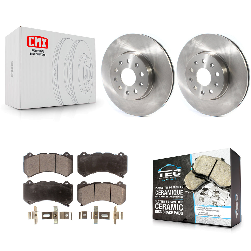 Front Disc Brake Rotors And Ceramic Pad Kit For 2019-2020 Chevrolet Camaro LT/LS