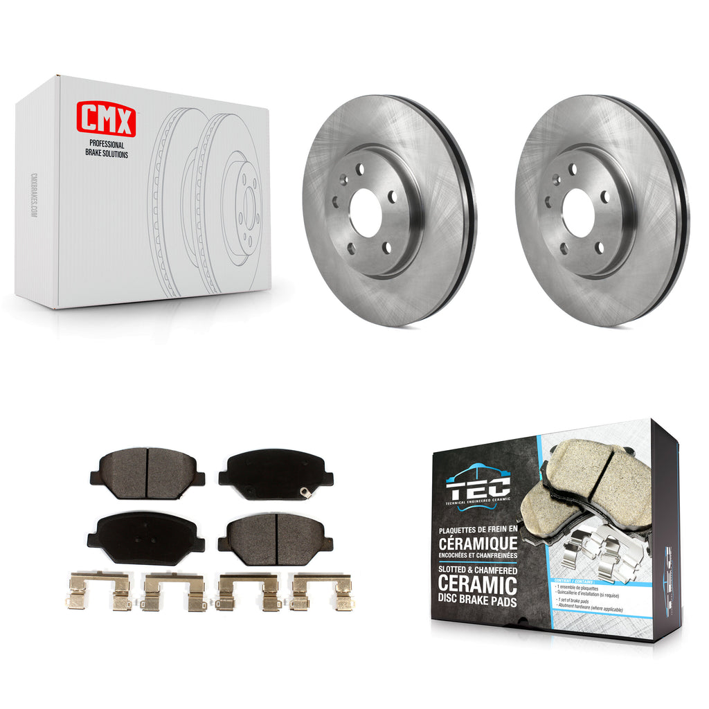 [Front] 2019 Buick Envision Cadillac XT4 Premium OE Brake Rotors & Ceramic Pads Kit For Max Braking