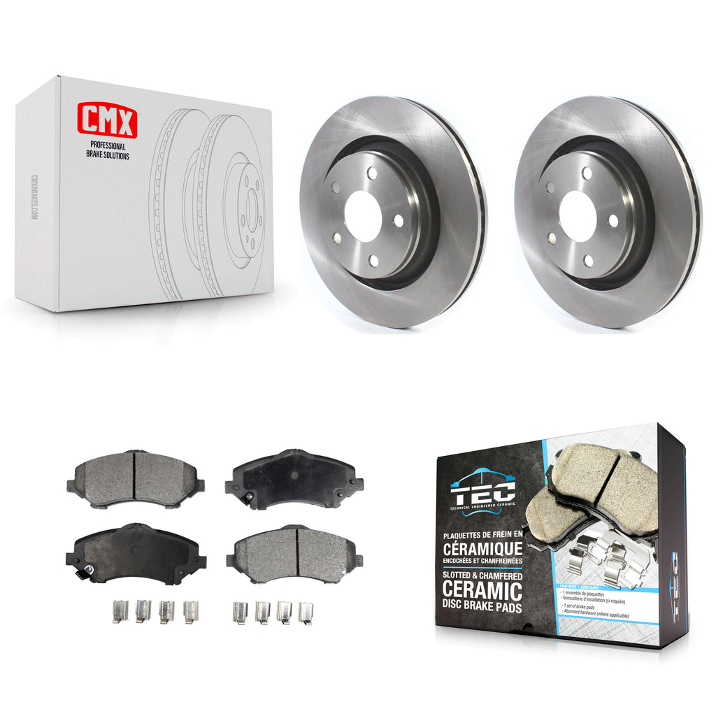 Front Brake Rotor Ceramic Pad Kit For Jeep Wrangler JK With 332mm Diameter