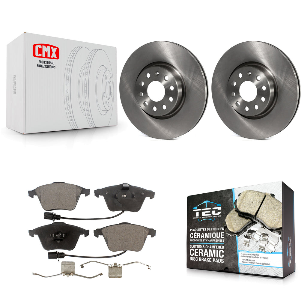 Front Disc Brake Rotors And Ceramic Pads Kit For Volkswagen CC Passat