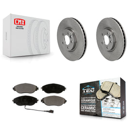 Front Disc Brake Rotors And Ceramic Pads Kit For Volkswagen CC AWD