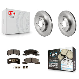 [Front] 2017-2022 Mitsubishi Mirage G4 Premium OE Brake Rotors & Ceramic Pads Kit For Max Braking