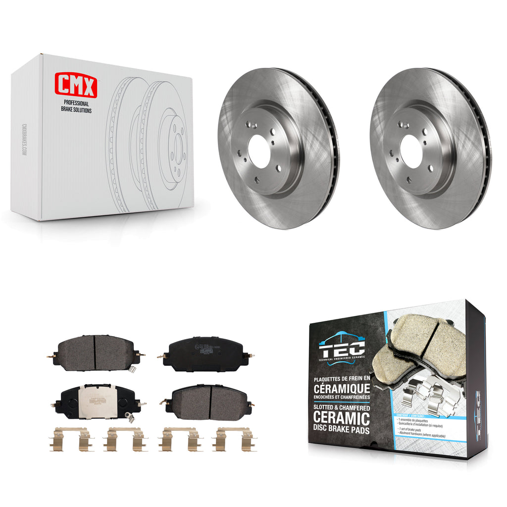 Front Disc Brake Rotors And Ceramic Pads Kit For Honda CR-V