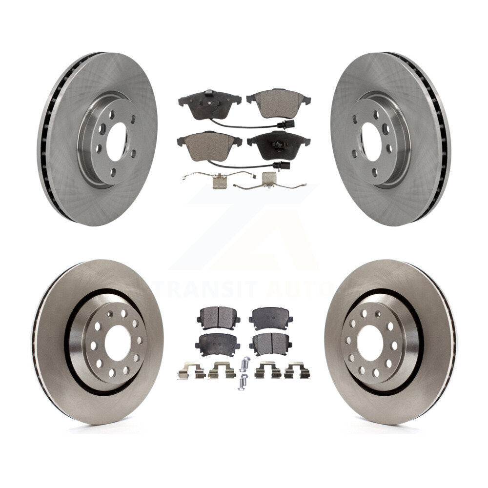 Front Rear Disc Brake Rotors And Ceramic Pads Kit For Volkswagen CC