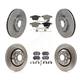 Front Rear Disc Brake Rotors And Ceramic Pads Kit For Volkswagen CC