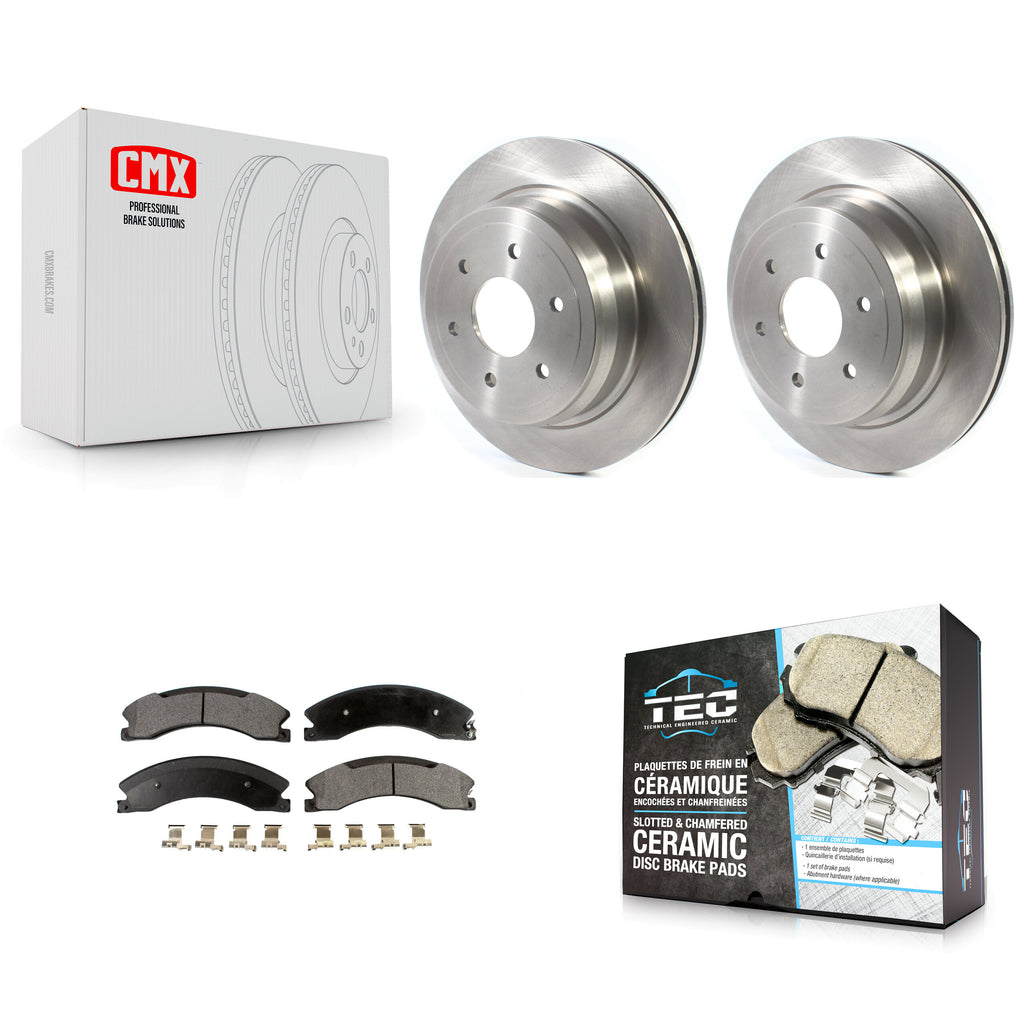 [Rear] 2016-2022 Nissan TITAN XD Premium OE Brake Rotors & Ceramic Pads Kit For Max Braking