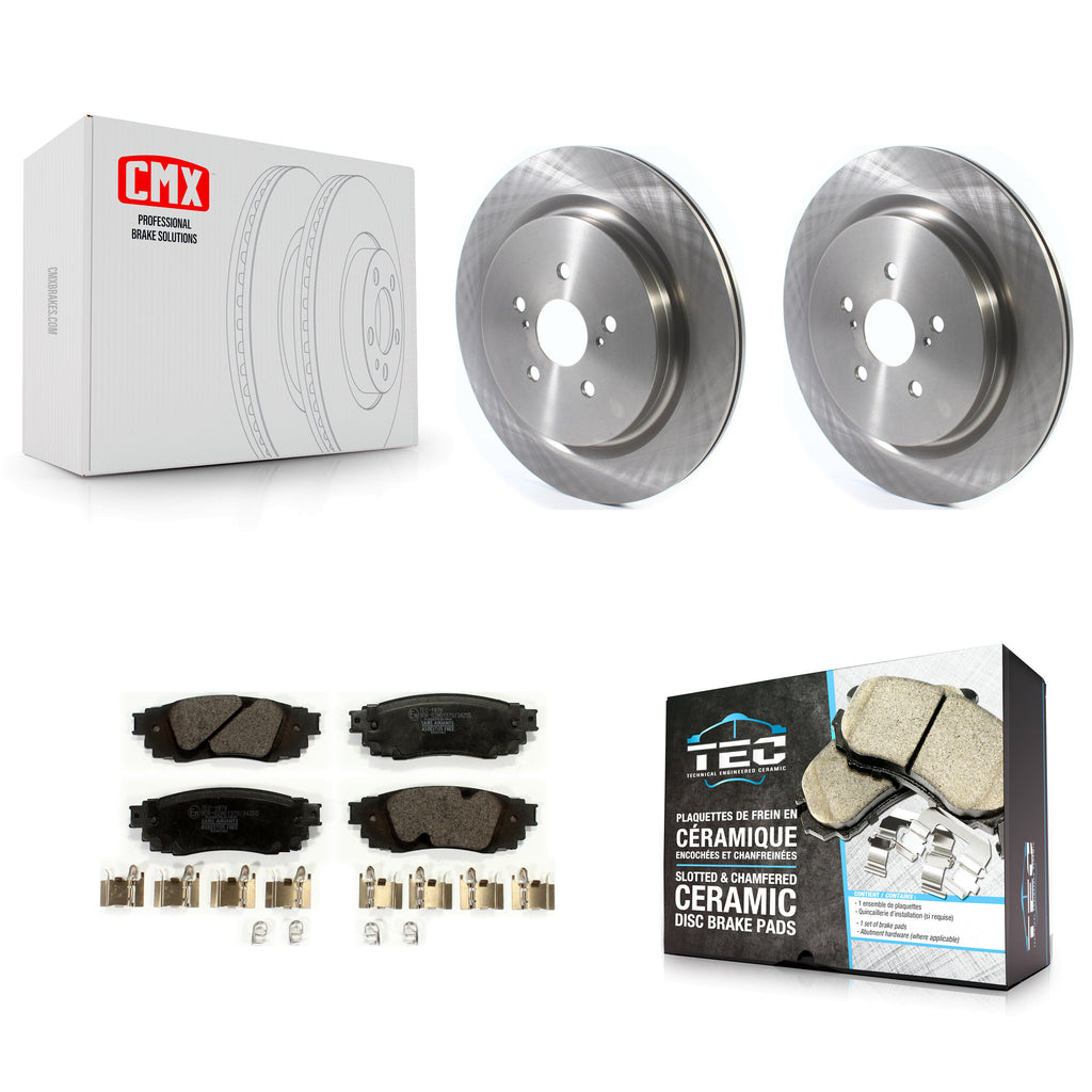 Rear Disc Brake Rotors And Ceramic Pad Kit For Lexus RX350 RX450h RX350L RX450hL