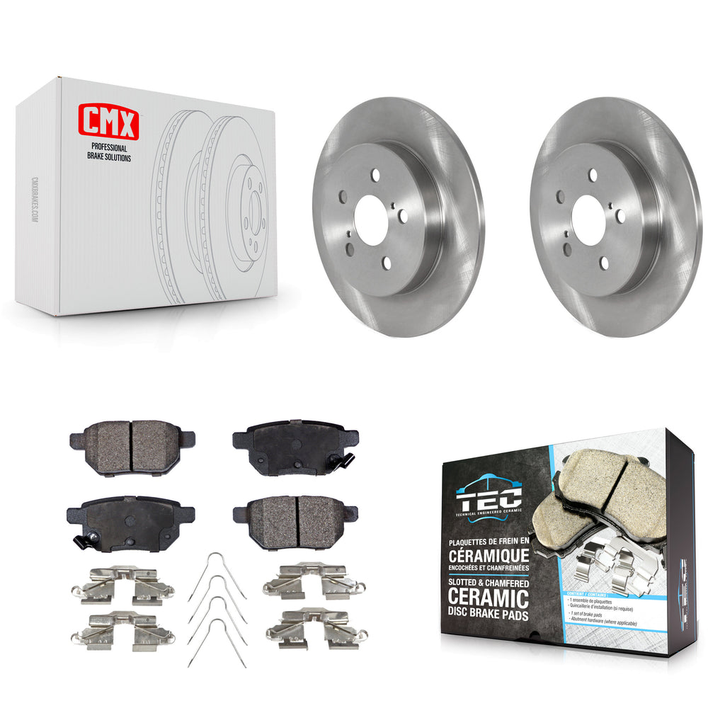 Rear Brake Rotor Ceramic Pad Kit For 19 Toyota Corolla With Manual Parking