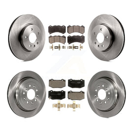 Front Rear Disc Brake Rotors And Ceramic Pads Kit For 2017 Cadillac ATS V