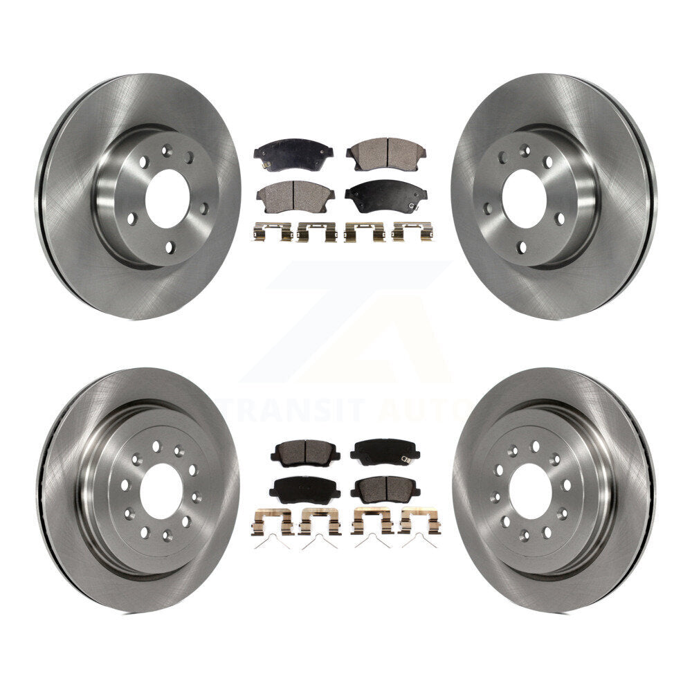 Front Rear Disc Brake Rotors And Ceramic Pads Kit For 2018 Cadillac ATS Base
