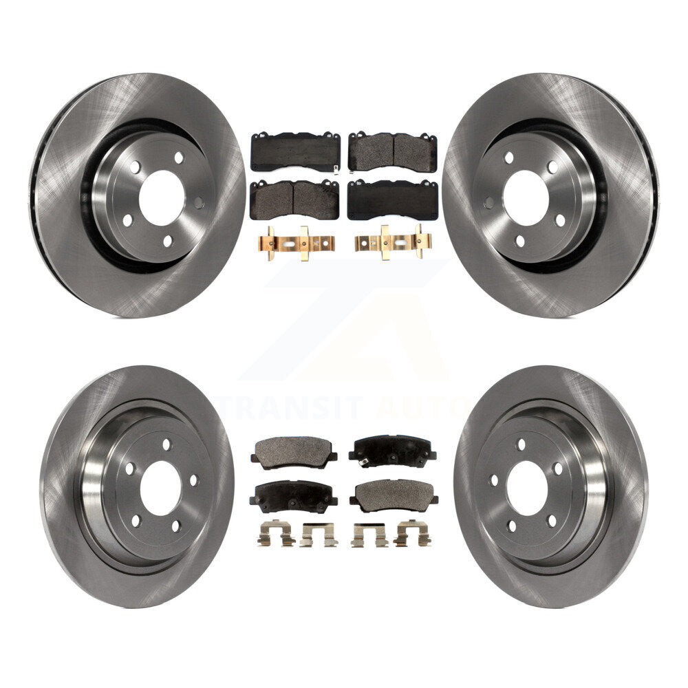 Front Rear Brake Rotor Ceramic Pad Kit For 15 Ford Mustang V6 With Brembo Brakes