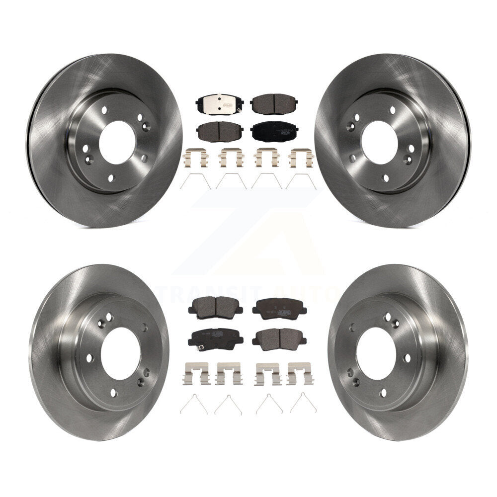 Front Rear Brake Rotor And Ceramic Pad Kit For Kia Soul Forte Hyundai Elantra GT