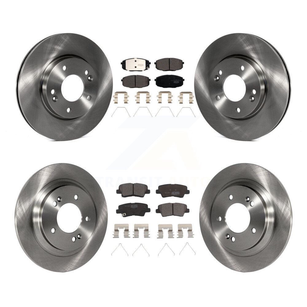 Front Rear Brake Rotor & Ceramic Pad Kit For Hyundai Elantra GT Kia Forte Forte5