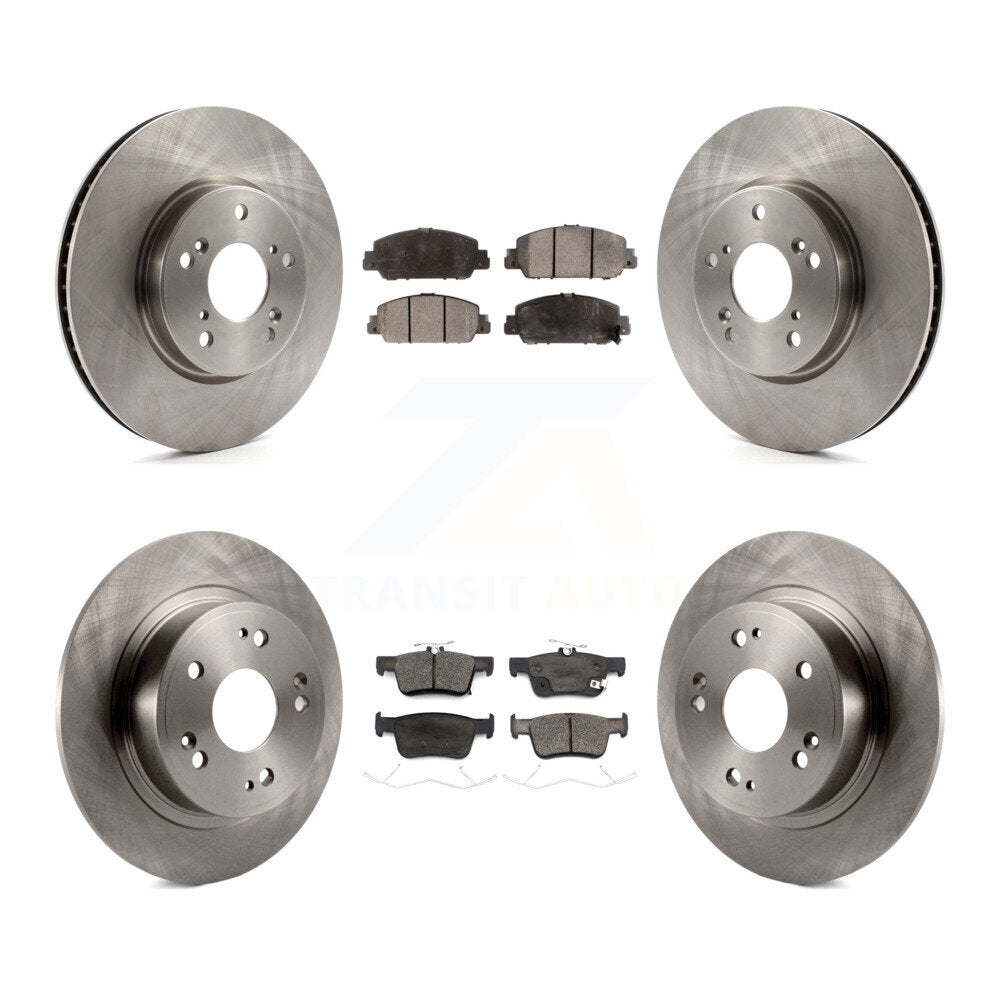 Front Rear Disc Brake Rotors And Ceramic Pads Kit For Honda Accord