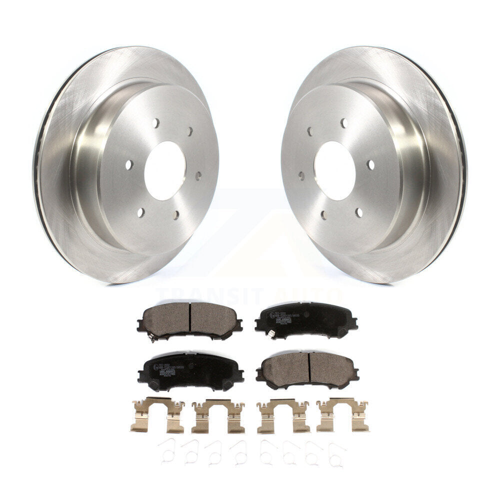 Rear Disc Brake Rotors And Ceramic Pads Kit For 2017-2022 Nissan TITAN