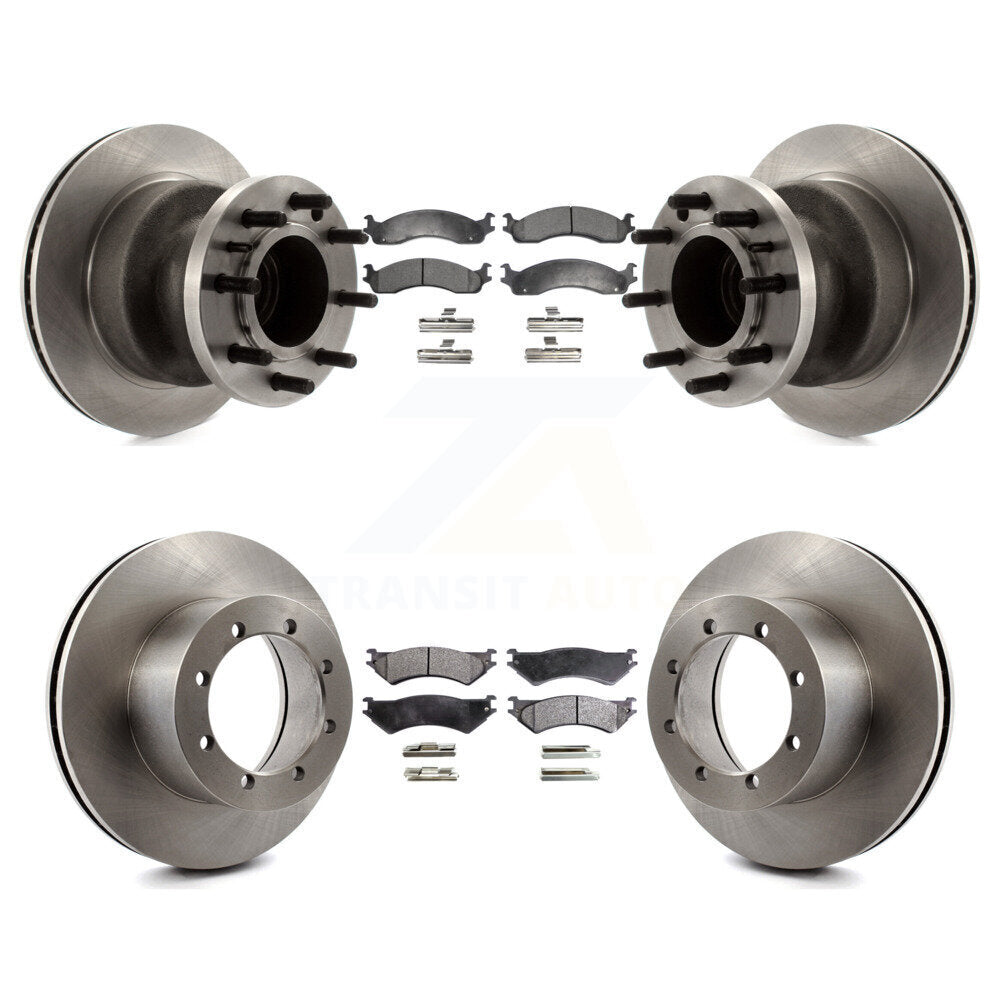 Front Rear Disc Brake Rotors And Ceramic Pads Kit For Ford E-350 Super Duty