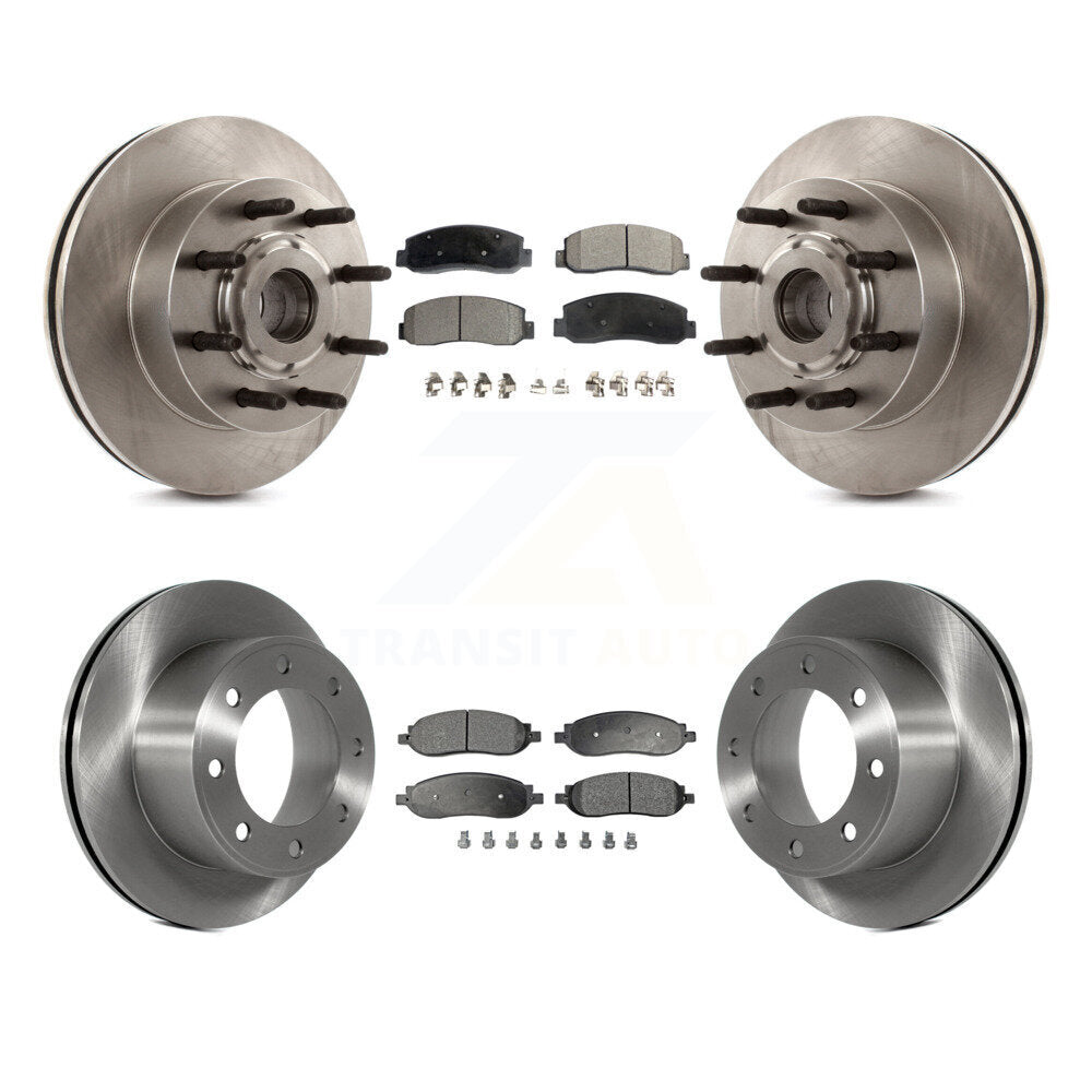 Front Rear Disc Brake Rotors Ceramic Pad Kit For Ford F-250 Super Duty F-350 RWD