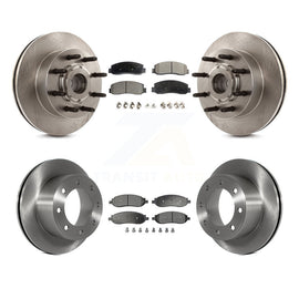 Front Rear Disc Brake Rotors Ceramic Pad Kit For Ford F-250 Super Duty F-350 RWD