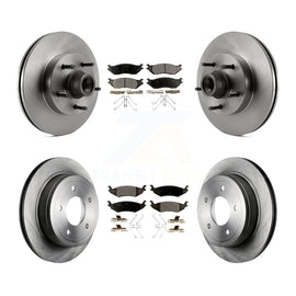 Front Rear Disc Brake Rotors Ceramic Pad Kit For Ford E-150 Club Wagon Econoline