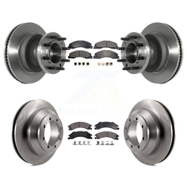 Front Rear Disc Brake Rotors Ceramic Pad Kit For Ford E-350 Super Duty Econoline