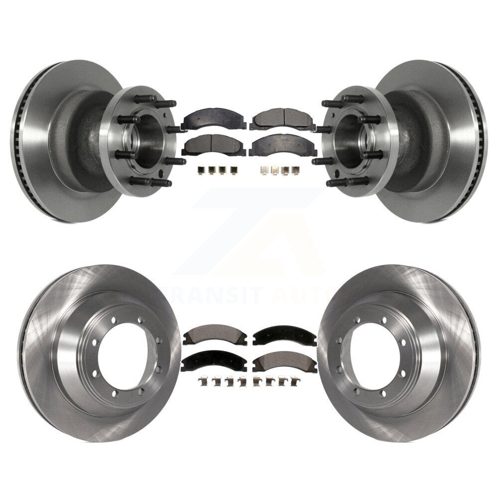 Front Rear Disc Brake Rotors And Ceramic Pads Kit For Ford E-450 Super Duty