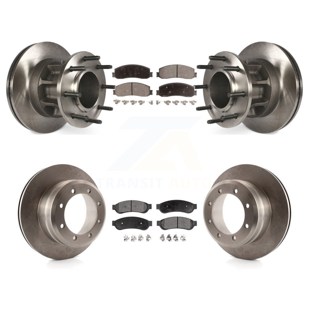 [Front+Rear] 2011 Ford F-350 Super Duty RWD Premium OE Brake Rotors & Ceramic Pads Kit For Max Braking
