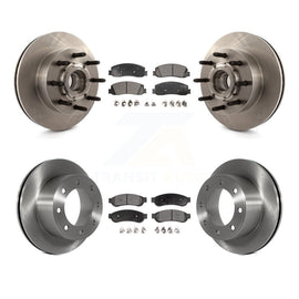 Front Rear Disc Brake Rotors Ceramic Pad Kit For Ford F-250 Super Duty F-350 RWD
