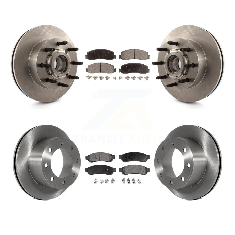 Front Rear Disc Brake Rotors Ceramic Pad Kit For Ford F-250 Super Duty F-350 RWD