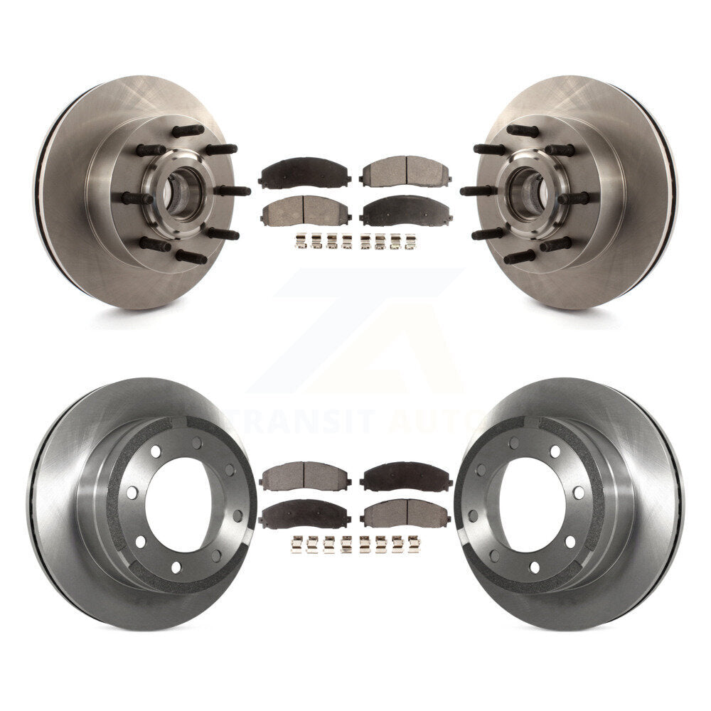 Front Rear Disc Brake Rotors And Ceramic Pads Kit For Ford F-350 Super Duty