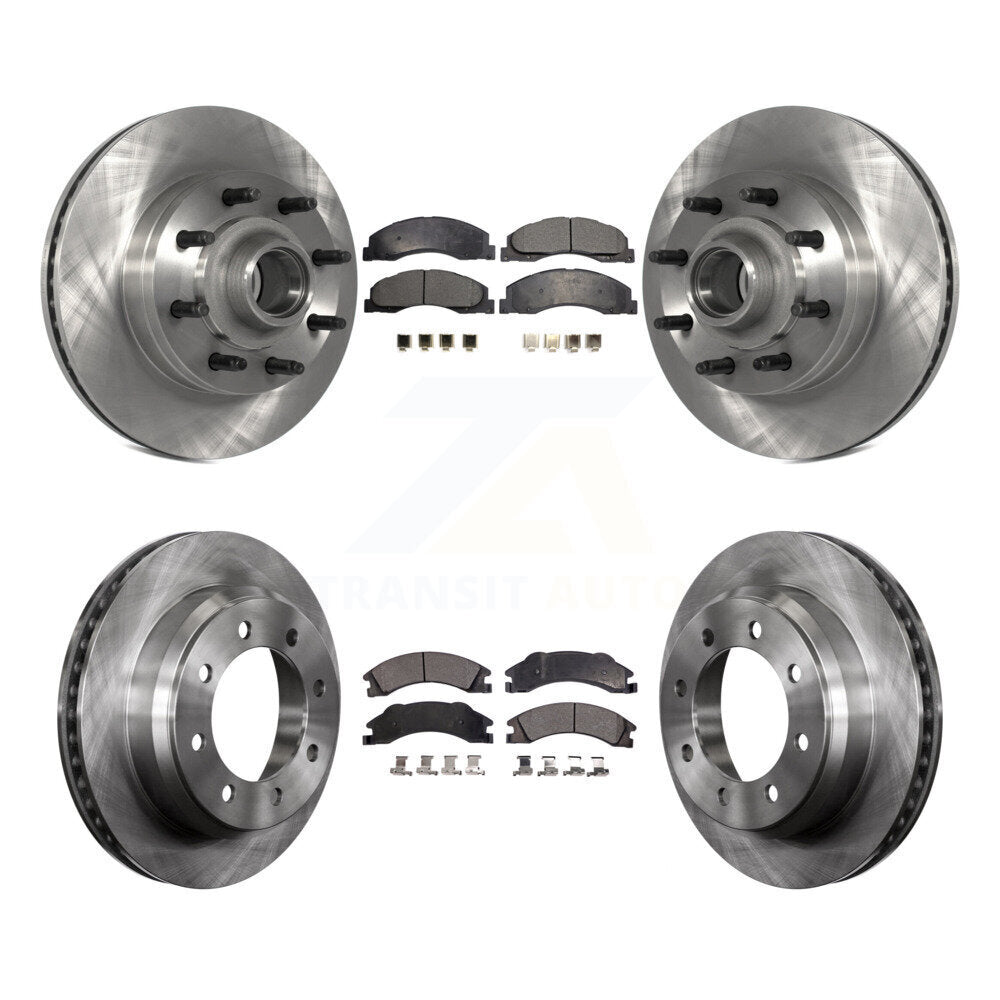 Front Rear Brake Rotor And Ceramic Pad Kit For Ford E-350 Super Duty E-250 E-150