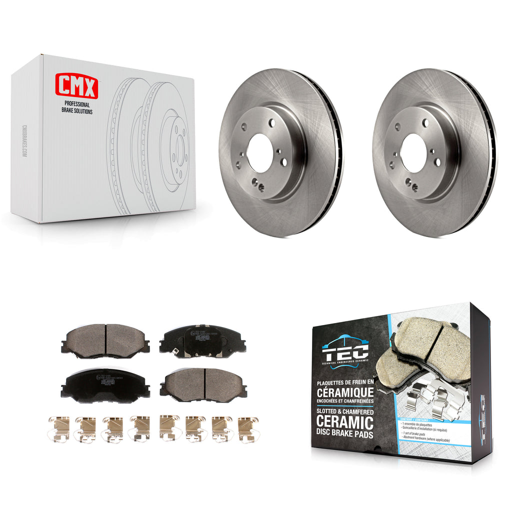 Front Disc Brake Rotors And Ceramic Pads Kit For Honda Insight Civic