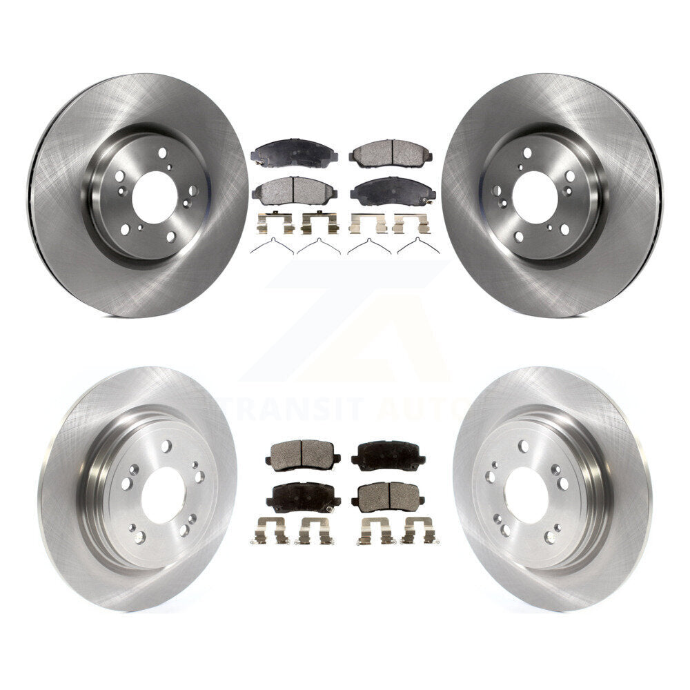 [Front+Rear] 14-20 Acura RLX Sport Hybrid SH-AWD Premium OE Brake Rotors & Ceramic Pads Kit For Max Braking