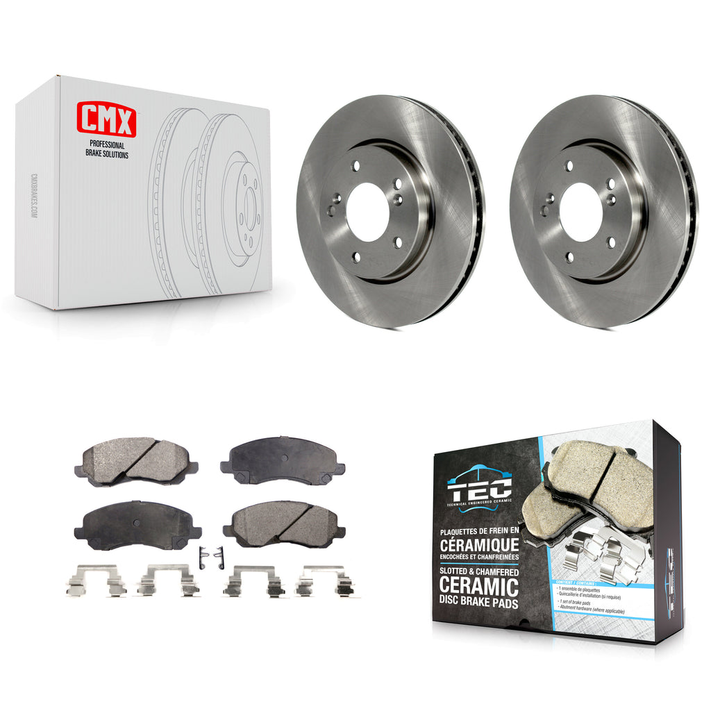 Front Disc Brake Rotors And Ceramic Pads Kit For Mitsubishi Galant