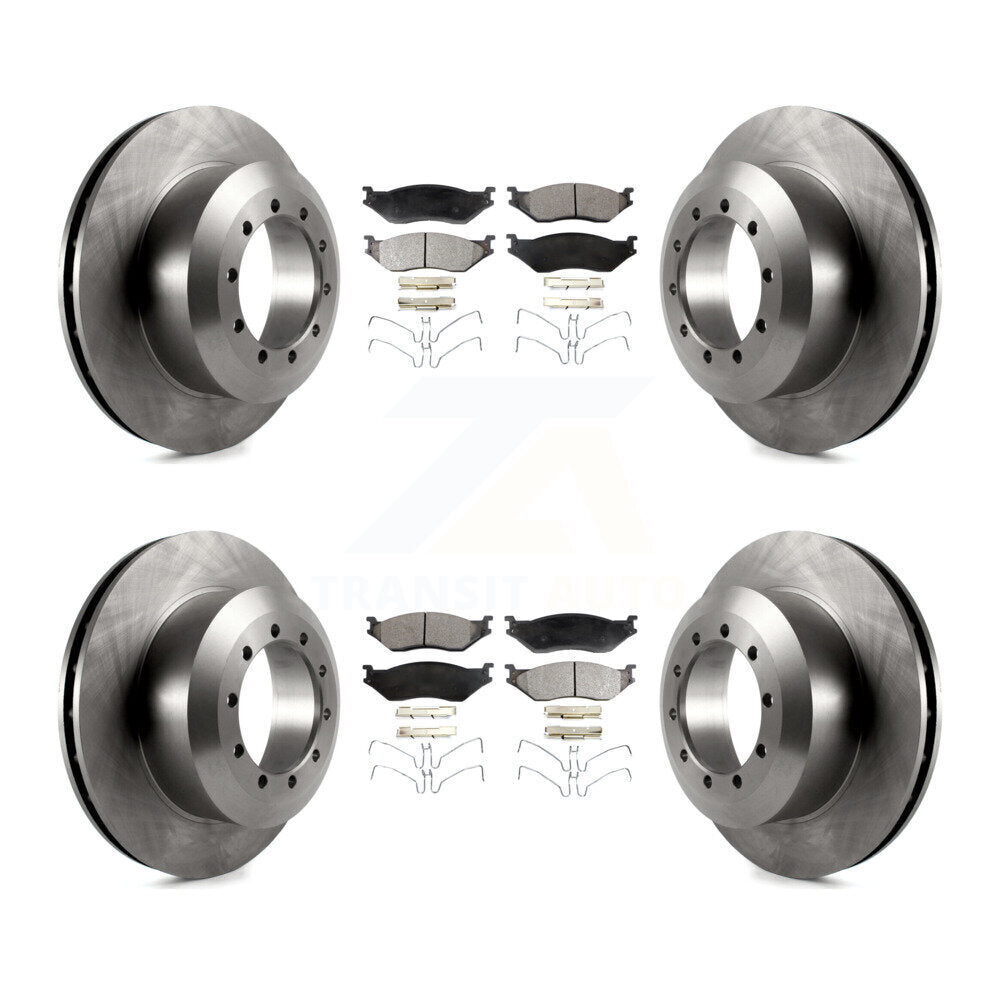 Front Rear Brake Rotors Ceramic Pad Kit For Ford F59 F-53 Motorhome Chassis F-59