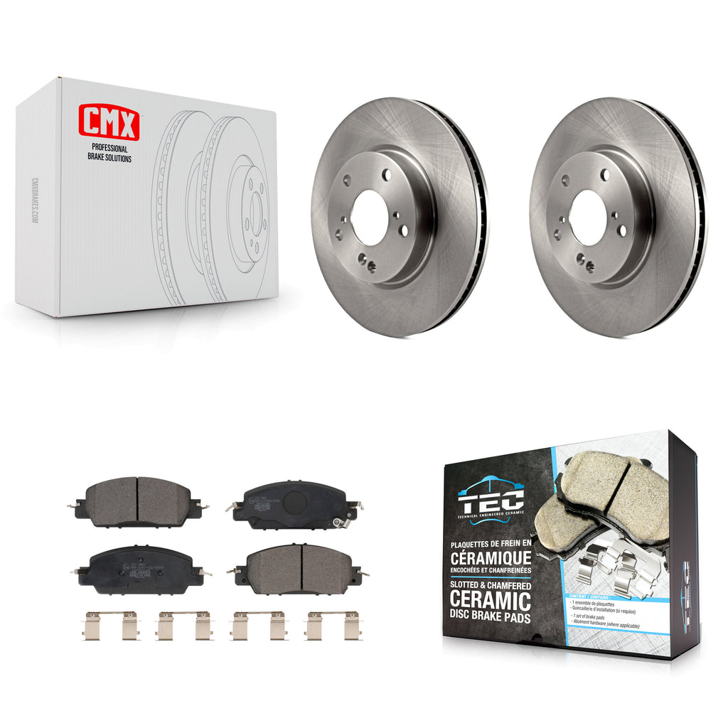 [Front] 2017 Honda Accord LX-S Premium OE Brake Rotors & Ceramic Pads Kit For Max Braking