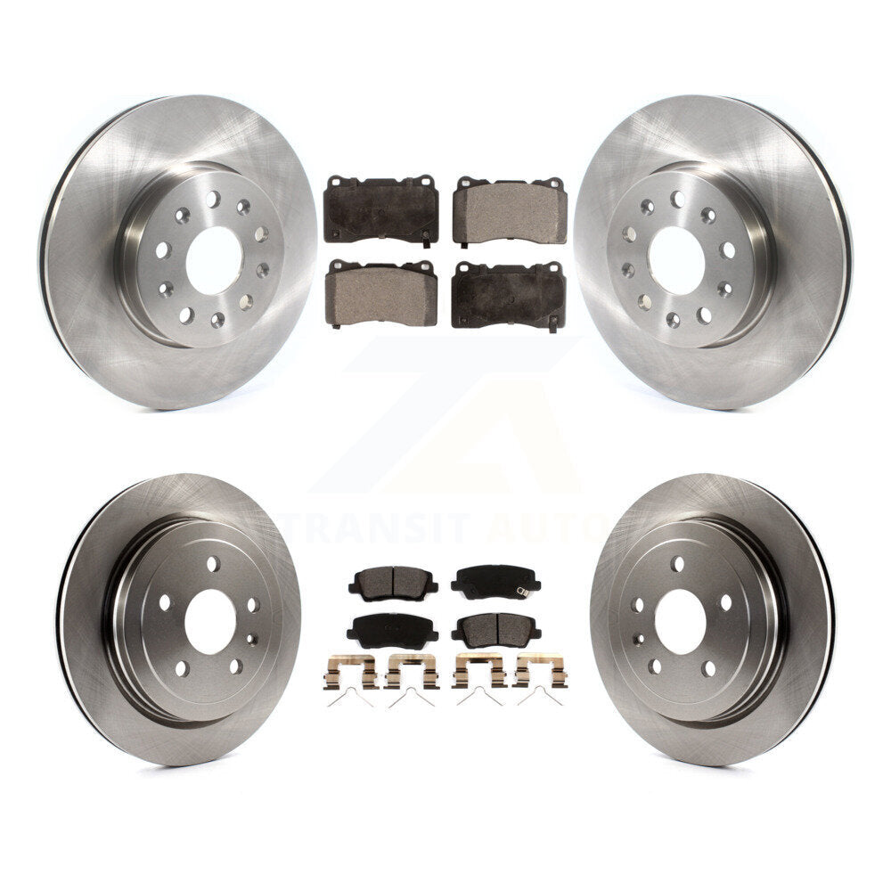 Front Rear Disc Brake Rotors And Ceramic Pads Kit For Cadillac CTS