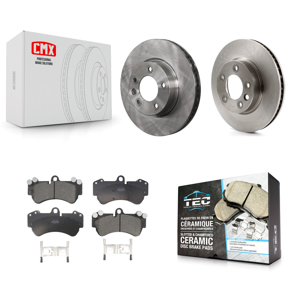 Front Disc Brake Rotors & Ceramic Pad Kit For Porsche Cayenne Volkswagen Touareg