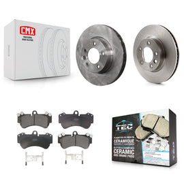 Front Disc Brake Rotors & Ceramic Pad Kit For Porsche Cayenne Volkswagen Touareg